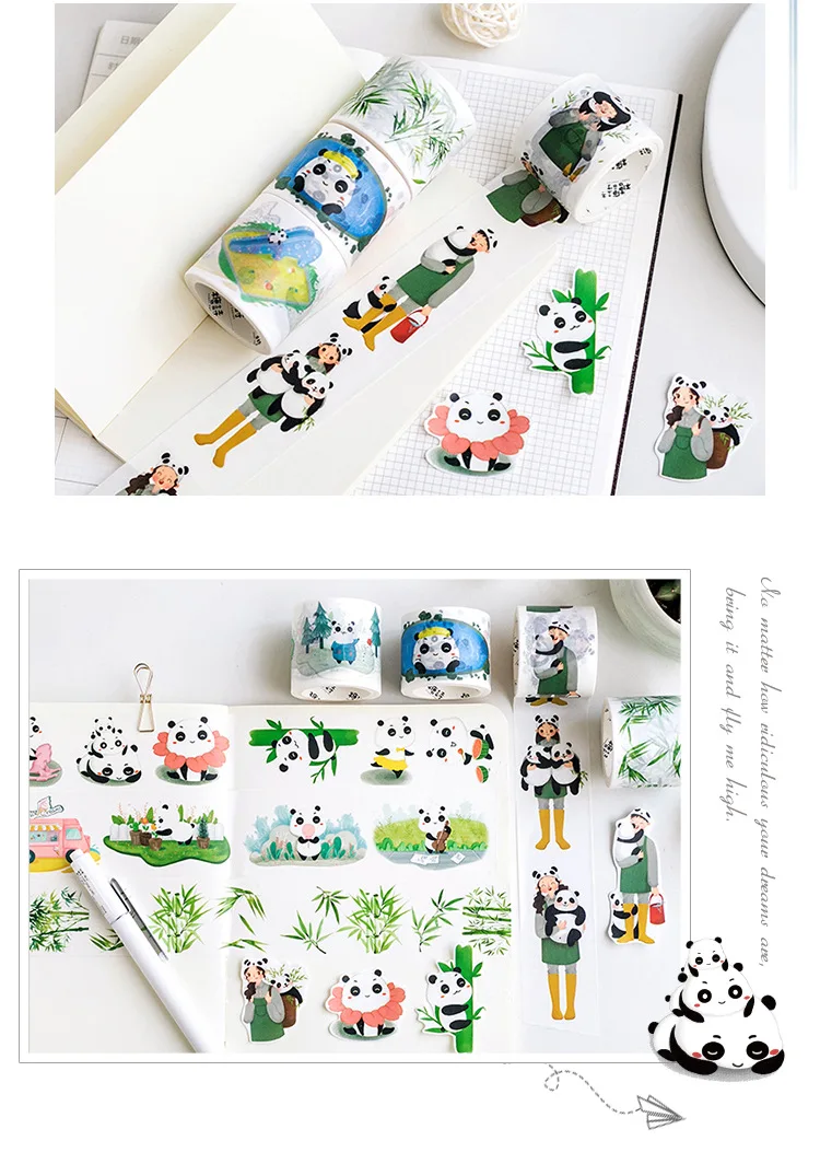 4 шт. Китай панда бумаги васи набор украшения изоляционная лента ноутбук наклейки Дети подарок канцелярских товаров школьные