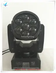 Бесплатная доставка 12 шт./лот этап DJ Disco зум Лира луч Мини Moving Head Light 7x12 w RGBW 4in1 светодиодный DMX Красочные Музыка светомузыка