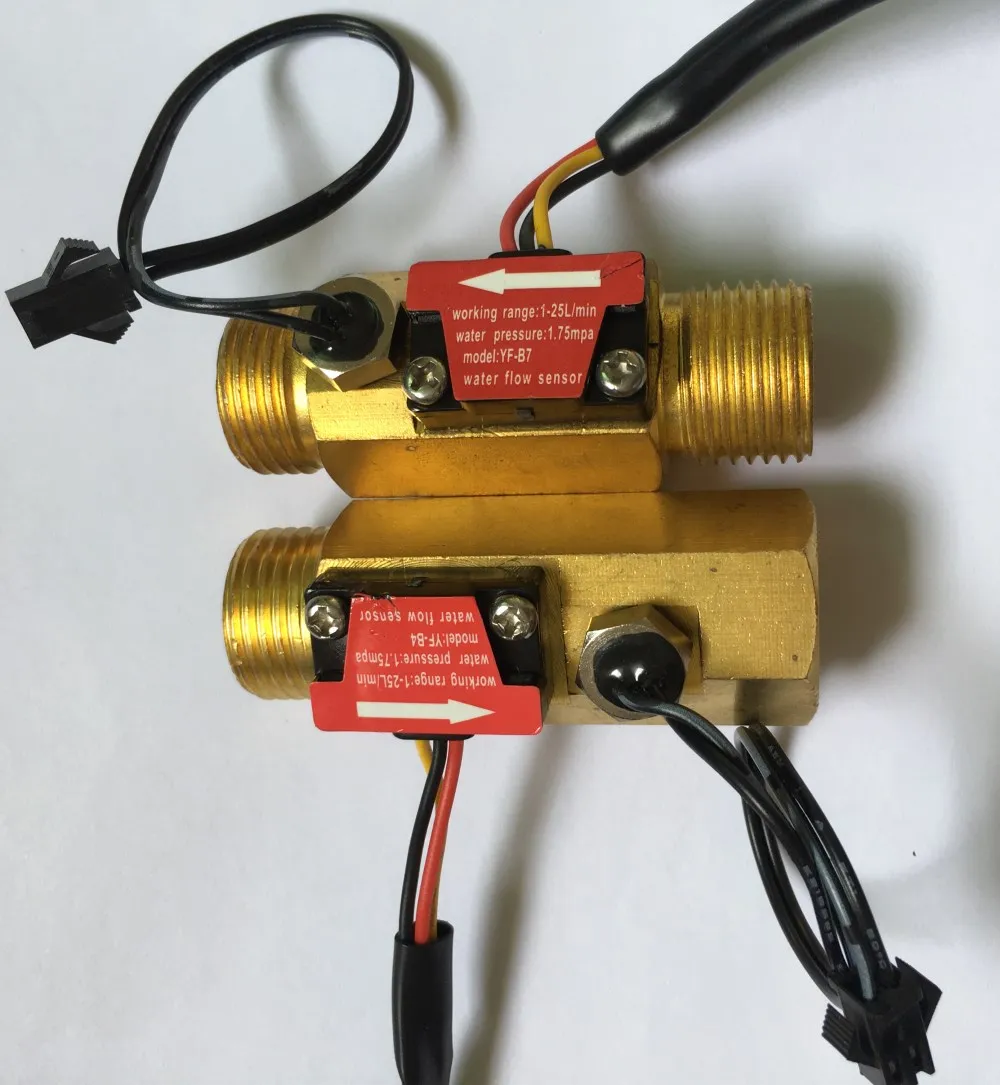 YF-B7 brass Hall flow sensor Temperature mearsuring meter (4)