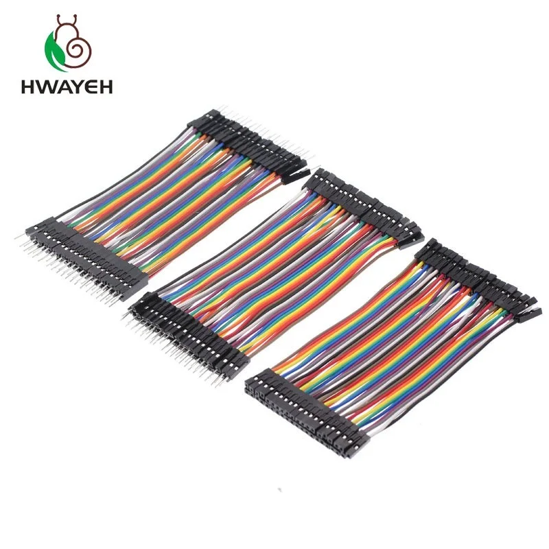 Dupont линия 40pin 10 см 20 30 штекер + и гнездо соединительный провод кабель для arduino DIY