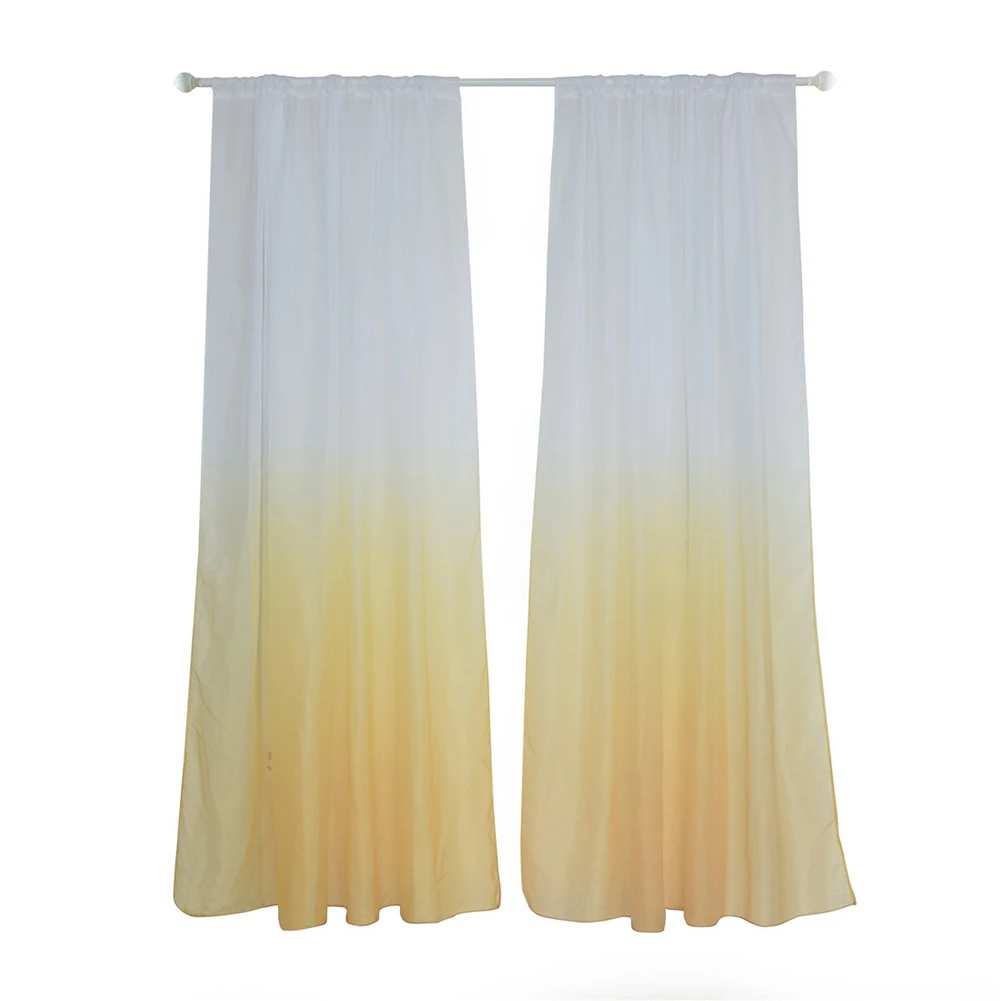 HOT SALE! Modern Gradient Color Window Tulle Curtain Sheer Drape Valance Bedroom Decor Home Textile