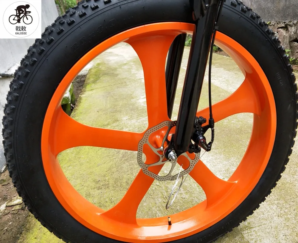 Discount Kalosse Hydraulic brakes  Full suspension   26*4.0 inch  24speed , mountain bicycle, 26er ,26*17 fat bikes  snow mountain bike 4