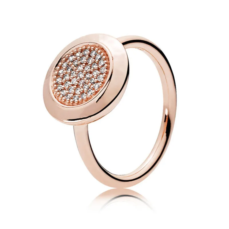 

100% 925 Sterling Silver Rose Gold Signature Pandora Ring For Women Wedding Engagement Anniversary Fine Europe Jewelry Original