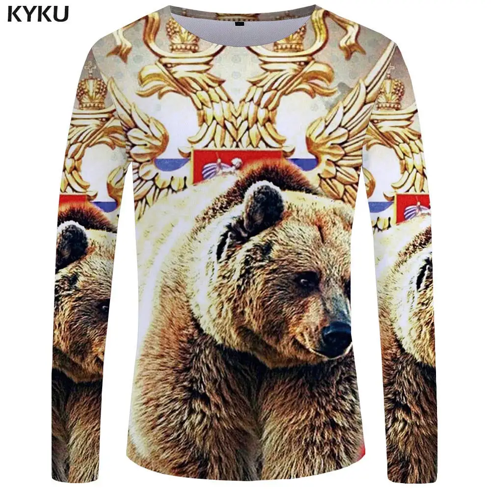 3d t shirt 18 Бренд KYKU череп футболка с длинным рукавом Германия футболка военная одежда панк топы Готический забавная футболка s футболки мужские модные топы - Цвет: 3d t shirt 18