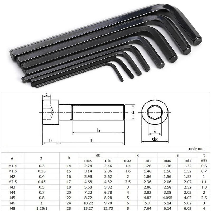 8 шт. 1,5 мм-6 мм шестигранный ключ набор гаечных ключей Набор инструментов для ремонта велосипеда