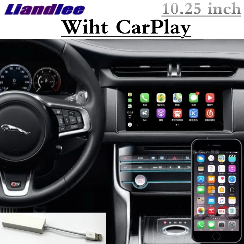 Для Juguar XF XFL X260- Liandlee Автомобильный мультимедийный NAVI 10,25 'экран gps wifi Аудио CarPlay адаптер Радио Навигация - Цвет: Jaguar-XF -CarPlay