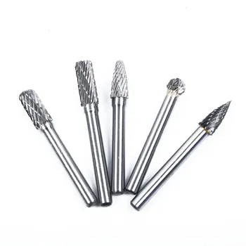 

5pcs Tungsten Carbide Burr Set 1/4inches 6mm Engraving Rotary Cutter Files Kit Woodworking Cutter Files