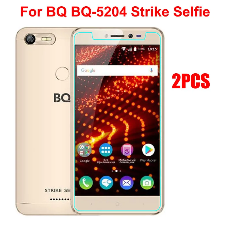 

2PCS BQ 5204 Tempered Glass for BQ 5204 Strike Selfie Screen Protector Glass 2.5D Safety Protective Film on BQ-5204 BQ5204 Glass