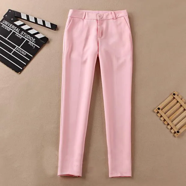 

Spring and autumn new women's pants professional suit pants light pink nine pants Slim women's trousers pants