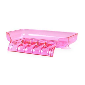 

KSOL Kitchen/Bathroom Sucker Draining Soap box,Soap Dish,Soap Saver,Stop Mushy Soap Rose red