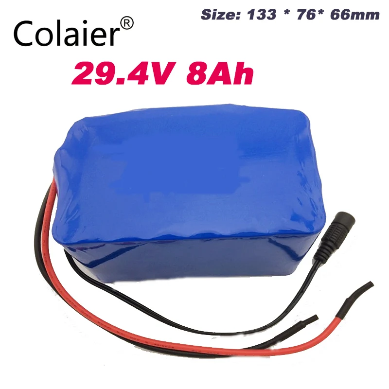Аккумулятор Colaier 7S4P 24В 8А 15A BMS 250 Вт 29 4 в 8000 мАч для мотора на коляске комплект с