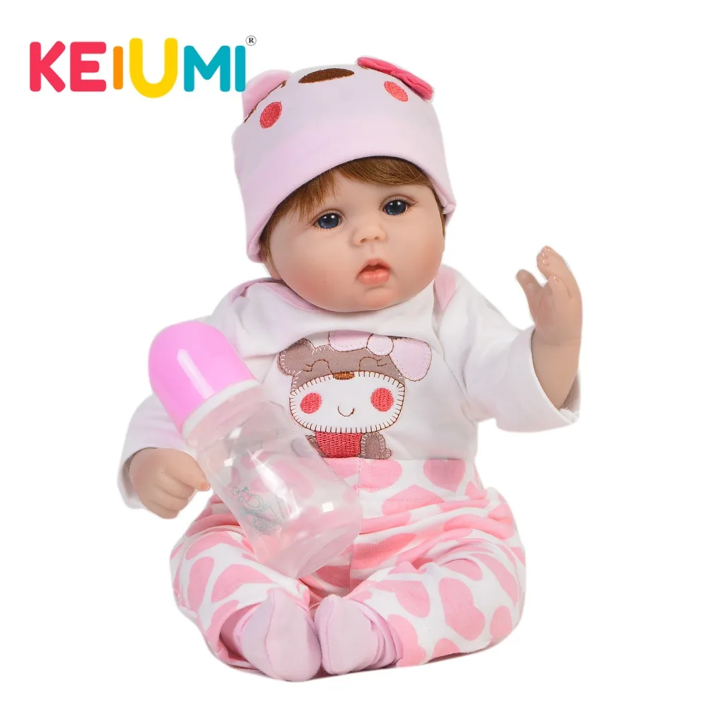 

New Arrival 17'' 43 cm Reborn Baby Girl Dolls Newborn Soft Silicone Vinyl Baby Dolls For Kids Birthday Gifts Cloth Body
