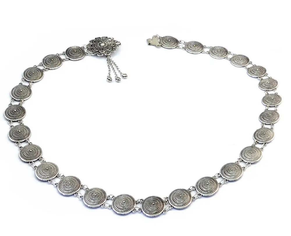 19 New Women's Medieval Belt Silver Decoration Dance Retro Belt