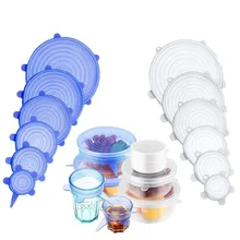 6 шт Универсальный силиконовый чехол для кухонной посуды свежий держать силиконовые колпачки растягивающиеся крышки для емкость блюдо кухонные аксессуары