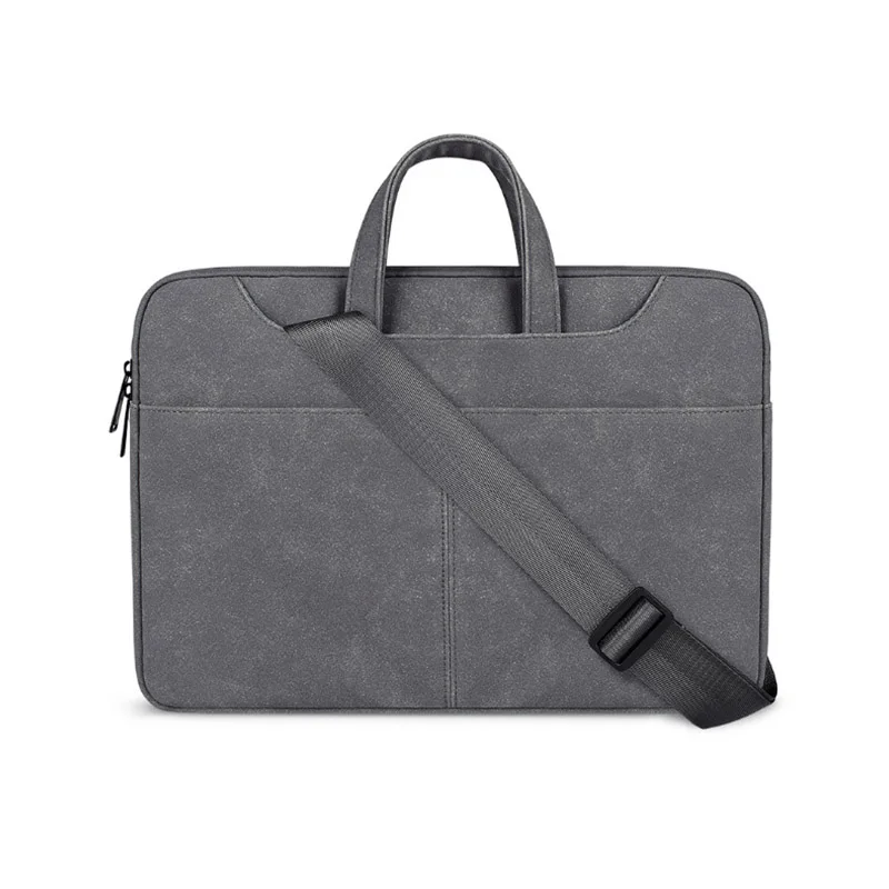 

Wholesale grey laptop bag shoulder messenger bag 15.6 13.3 15.4 Leather Laptop bag case casual Laptop bag for women/men