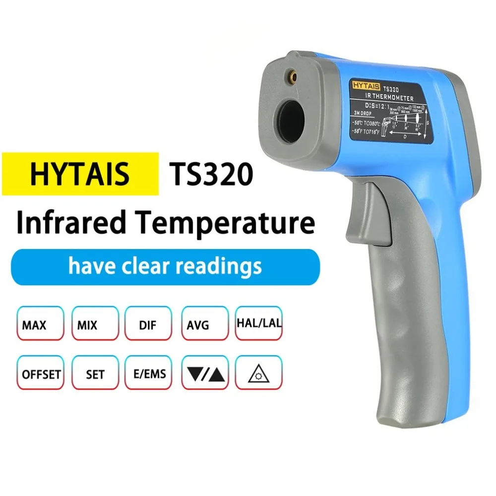 

HYTAIS TS320 Digital Infrared Handheld Temperature Gun Thermometer with Non-Contact IR Laser Point LCD Backlight