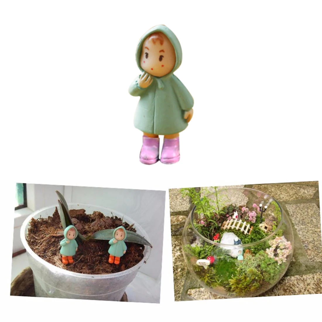 

New 1PCS Cute Mini Figurines Miniature Girl Mei Resin Crafts Ornament Fairy Garden Gnomes Moss Terrariums Home Decorations