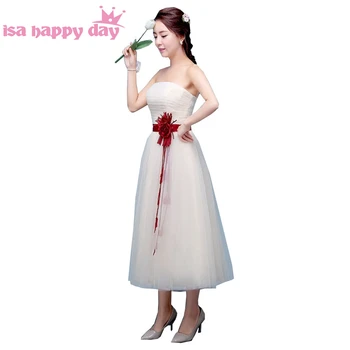 

sweetheart strapless modest girls champagne bridesmaid bridesmaids' dresses 2020 brides maid dress for the adult to ball H3946