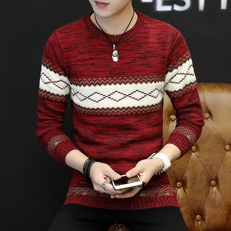 LEFT ROM 2019 New Sweaters Men Fashion Style Autumn Winter Patchwork Knit shirts Man Quality brand