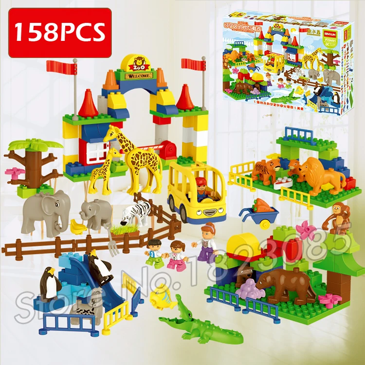 158pcs My First Ville Big City Zoo Animals Park Forest Giraffe Figure Model Building Blocks Toy Brick Compatible With Lego Duplo 158pcs My First Ville Big City Zoo Animals Park Forest Giraffe Figure Model Building Blocks Toy Brick Compatible With Lego Duplo