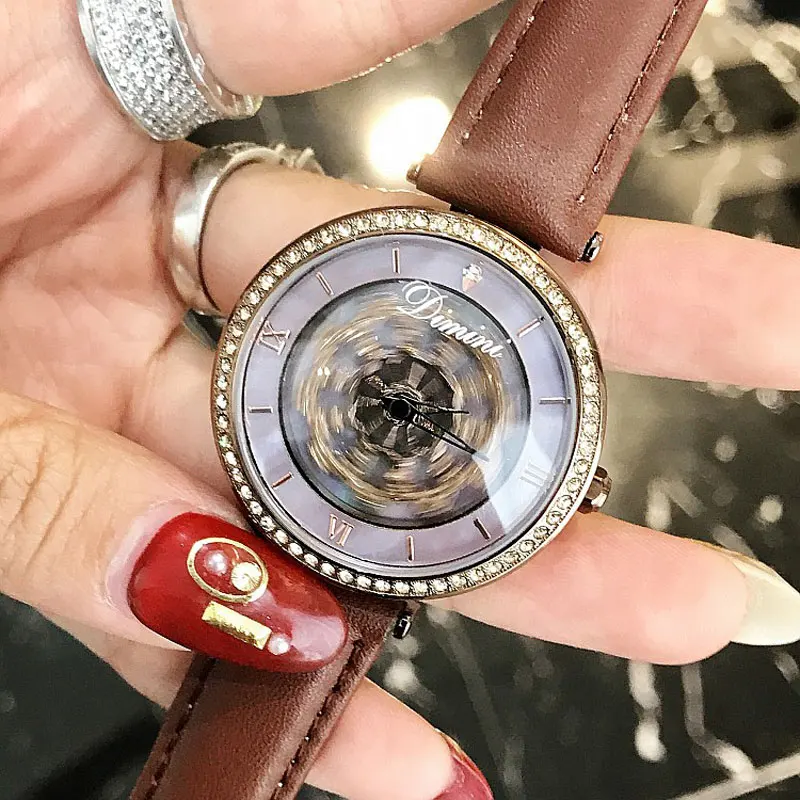 

Fashion Watches Women Luxury Flower Rotate Bracelet Watch Waterproof Ladies Quartz Wrist Watches Leather Female Clock