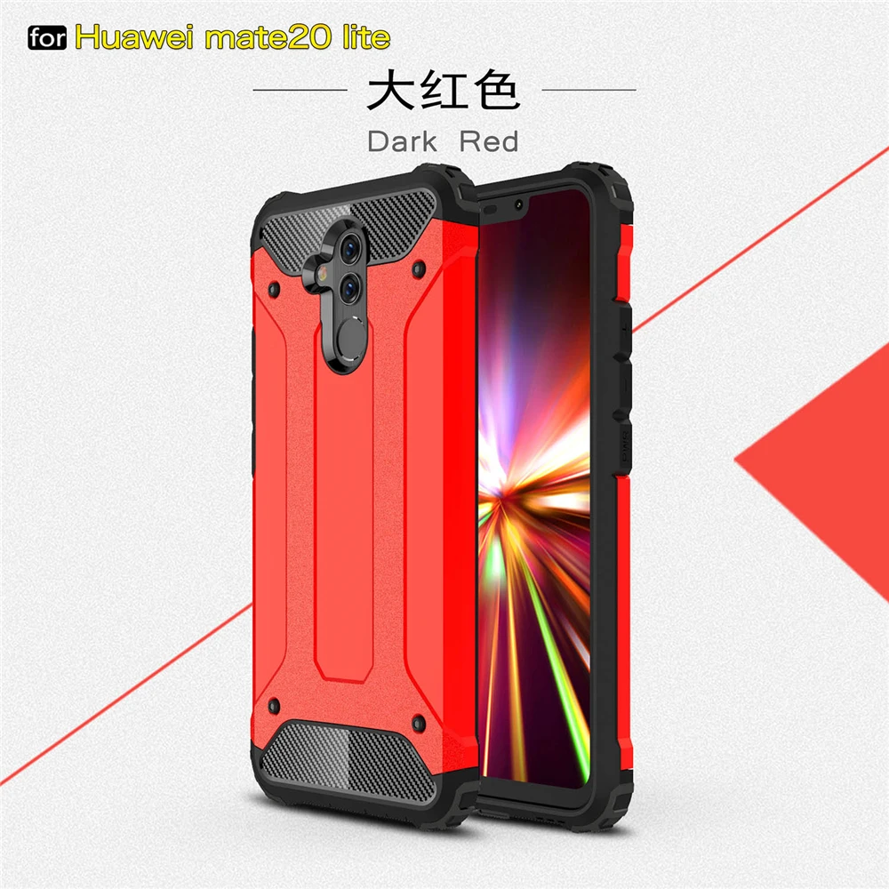 غطاء هواوي زميله 20 لايت حالة سيليكون المطاط درع قذيفة PC الصلب الهاتف حافظة لهاتف Huawei P20 لايت غطاء حافظة لهاتف Huawei P30 لايت