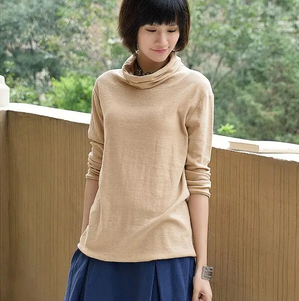 Весна 2016 новые женские Высокий воротник хеджирования градиент цвета свободный