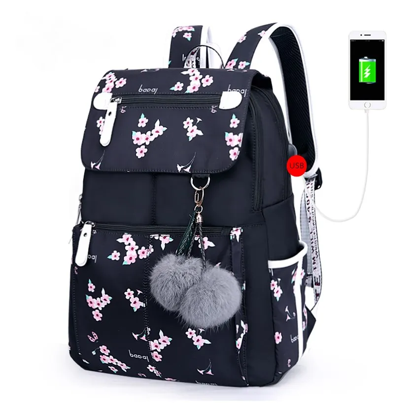 FengDong брендовый рюкзак для девочек, школьные сумки, женская милая сумка с кошкой, рюкзаки для девочек-подростков, новогодний подарок для девочек на Рождество - Цвет: Flower