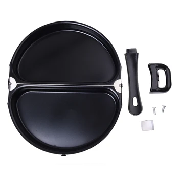 

Folding Stainless Steel Pot Non-stick Omelet Pan Stovetop Cookware With Lid New Portable