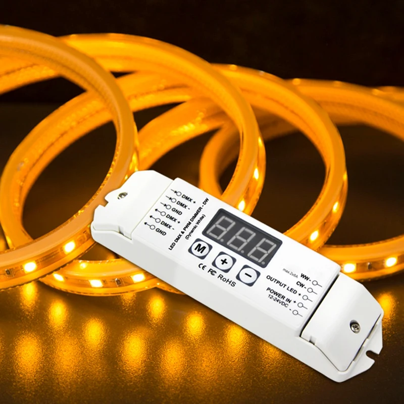 Bc-832 ШИМ Dmx512 Led декодер 2 канала DMX контроллер для светодиодов Dc12V-24V постоянной Напряжение для Ww/Cw Светодиодные полосы светящаяся лента