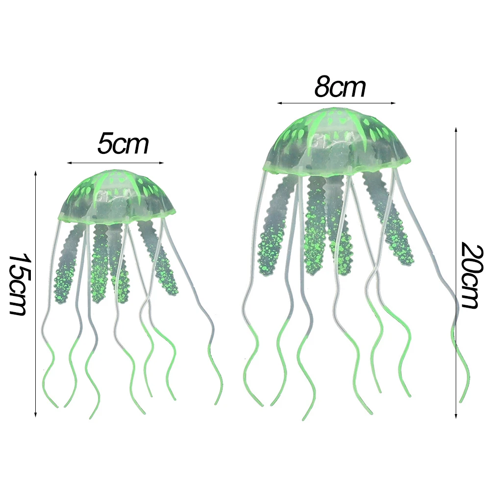 Украшение аквариума Декорации для аквариума Ландшафтный орнамент флуоресцентная имитация медуз орнамент надувные фигурки животных
