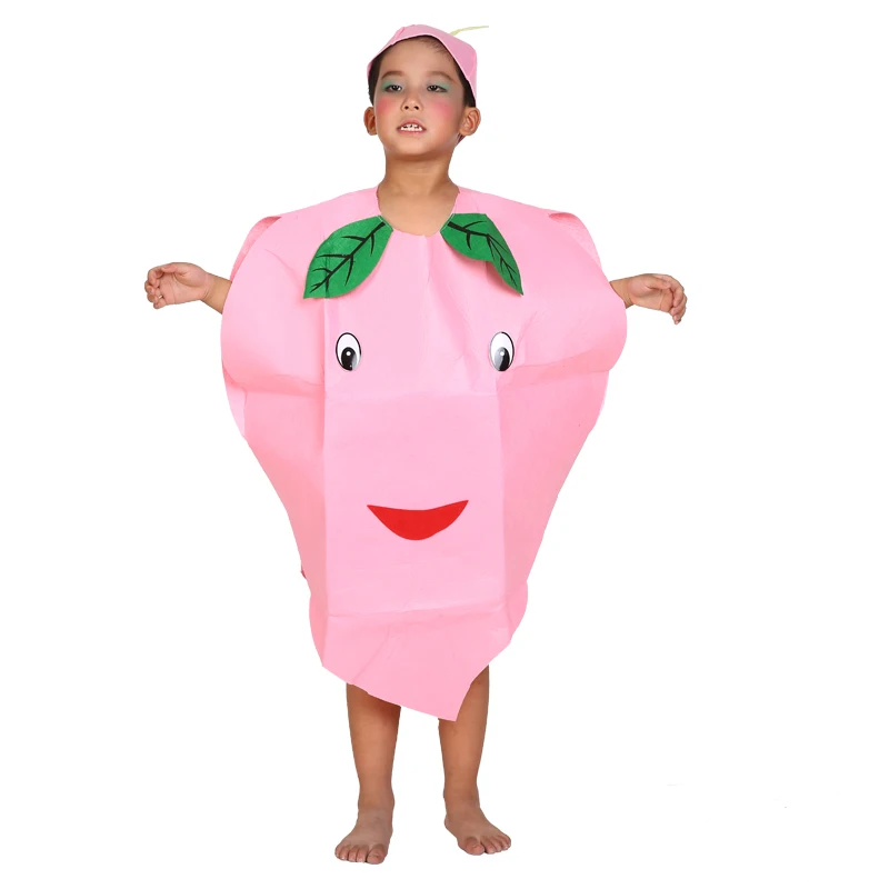 Children Fruit Pink Peach Costume Halloween Party Costumes for Boy Girl