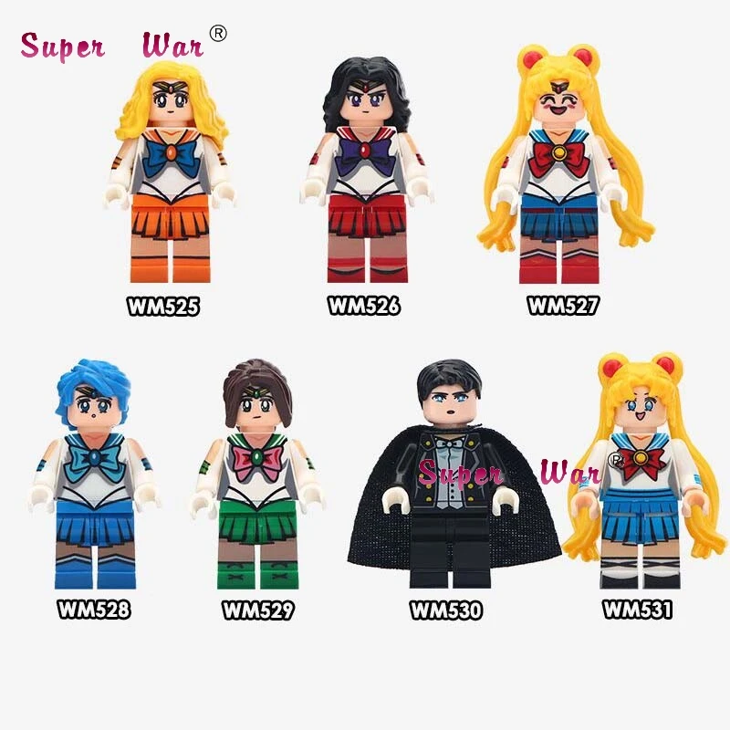 

Single Cartoon Comic Japanese Cartoon Sailor Mars Moon Mercury Jupiter Chiba Mamoru Sailor Venus building block toy for children