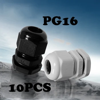 

10PCS PG16 Black Or White Plastic Connector Waterproof Cable Glands Ip68 China Cable waterproof joint