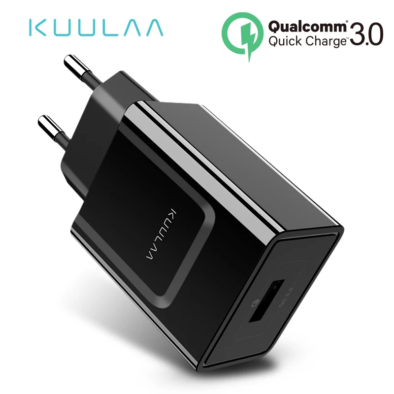 

KUULAA 18W Quick Charge 3.0 Mobile Phone USB Charger EU Plug Wall Charger QC 3.0 Fast Charger Adapter For Xiaomi Huawei Samsung