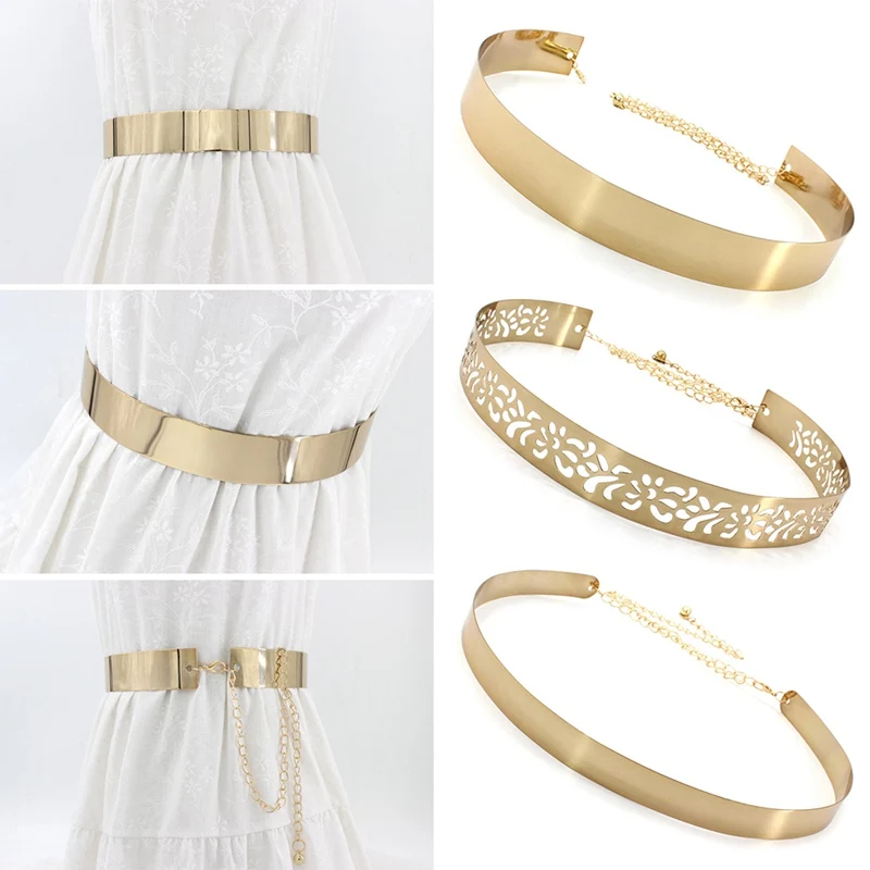 

New Women's Metal Waist Bandwidth European And American Coat Dress Accessories Waist Chain Women's Skirt Wild Gold Iron Girdle