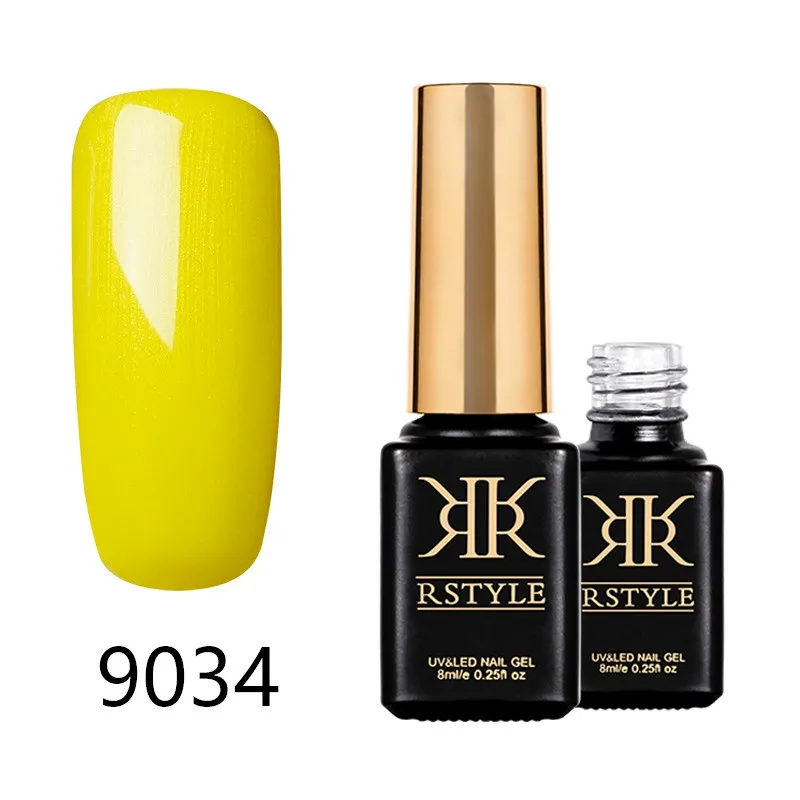 Лак для ногтей rstyle 8 мл 9001-9062 чистый цвет УФ-гель для ногтей Soak Off Nail Art Полупостоянный гель лак набор для наращивания ногтей праймер - Цвет: SC9034