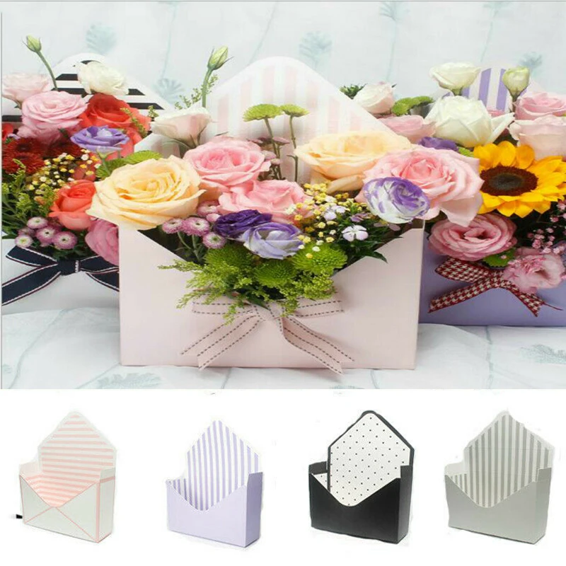 

Chic Paper Flower Arrangement Box Envelope Boxes Barrel Gift Packing Valentine's Day Wedding 23x8x35cm