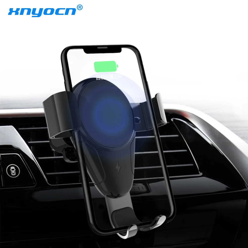 Xnyocn Qi Wireless Car Charger Holder For iPhone Xs Max Xr 8 Plus Phone Fast Car Mount Wireless Charging Stand For Samsung S9