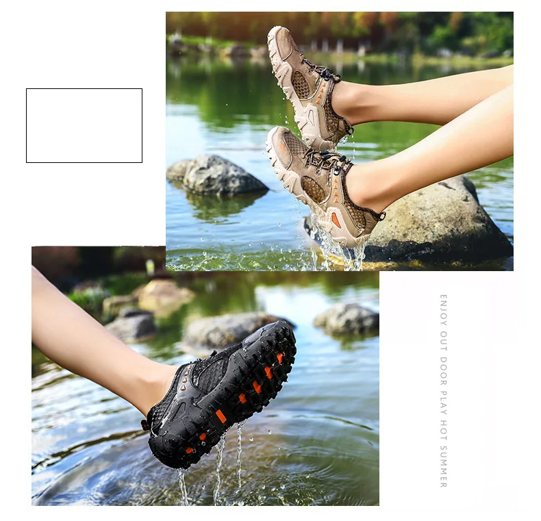 Men Outdoor Sneakers Breathable Anti-skid Hiking Shoes Summer Quick Dry Hiking Sandals for Man Trekking Trail Water Shoes (3)