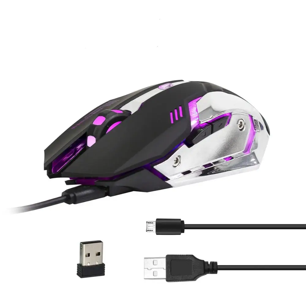 Цена DASENLON STORE Zerodate игровая мышь, 2,4 ГГц Беспроводная игровая мышь, встроенная в 600 мАч перезаряжаемая батарея