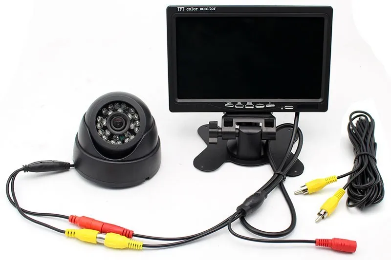 HD 800x480 7 "TFT ЖК-экран автомобиля Закрытая схема телевизионный монитор парковки с DVR цифровой видеорегистратор Поддержка sd-карты