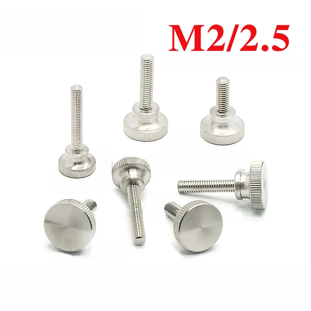 

5/10/20Pcs GB834 M2 M2.5 Stainless Steel Knurling Head Knurled Thumb Screw Hand Tighten Curtain Wall Glass Lock Screws