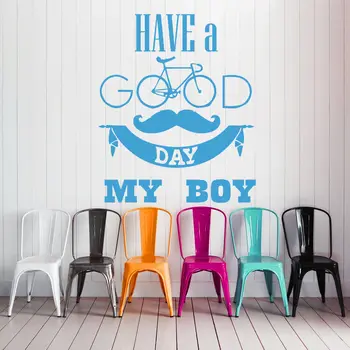 

Wall Decals Quote Have A Good Decal Bicycle Moustache Vinyl Sticker Nursery