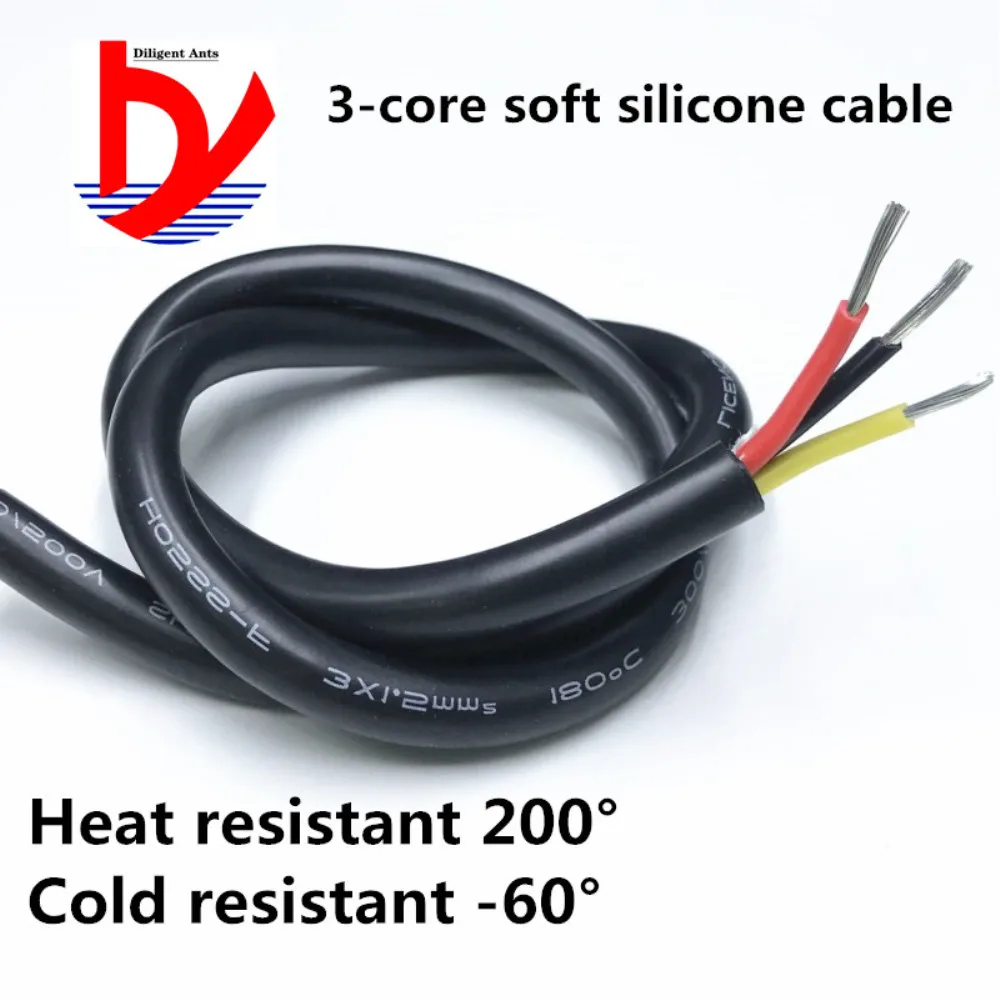 5 м супер мягкий силиконовый высокотемпературный провод темно-бордовый кабель AGR2 Core 0,3 0,5 0,75 1 1,5 мм2 квадратный маслостойкий силиконовый провод