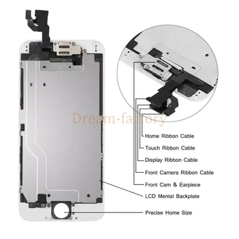 

20pcs DHL Full Assembly LCD Replacement For iPhone 7 7 Plus 6 6S Screen Display with digitizer +Front camera no homebutton