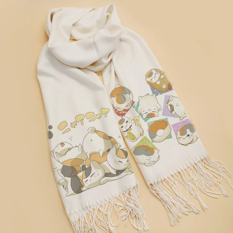 Много стилей шарфы natsume yuujinchou шарф Косплей мягкий белый теплый милый зимний шаль
