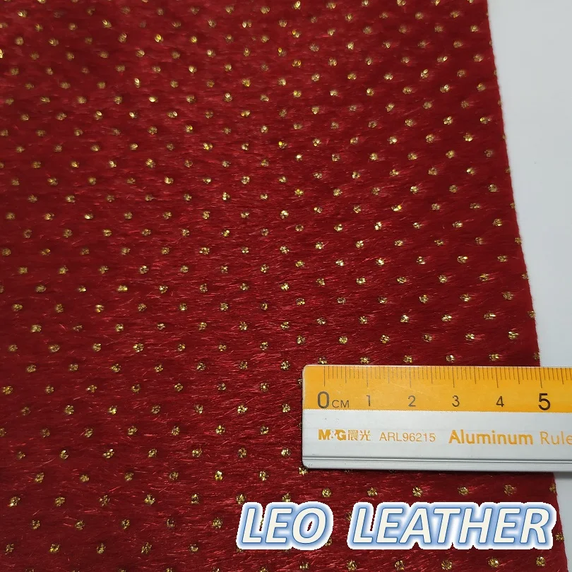 1PCS 21X29CM Immitation cow leather Fabric With Gold Dots For DIY Accessories 9S83A