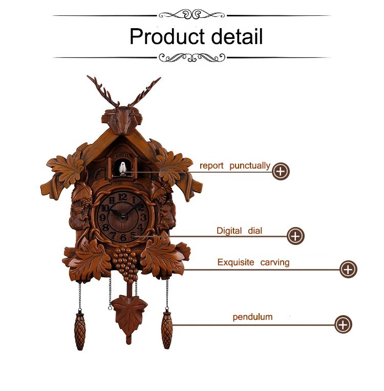 Висячие часы Cuckoo античные ручной работы маятниковые часы 20 дюймов винтажные настенные часы с птицей для гостиной украшения для офиса дома