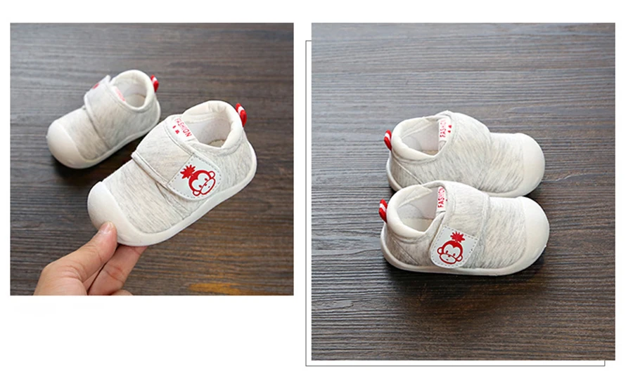 Kalupao Unisex Baby Shoe Cotton Fabric First Walker Shoes Anti-Slippery Soft Tpr Hook & Loop Prewalker Sneakers Baby Casual Shoe (11)